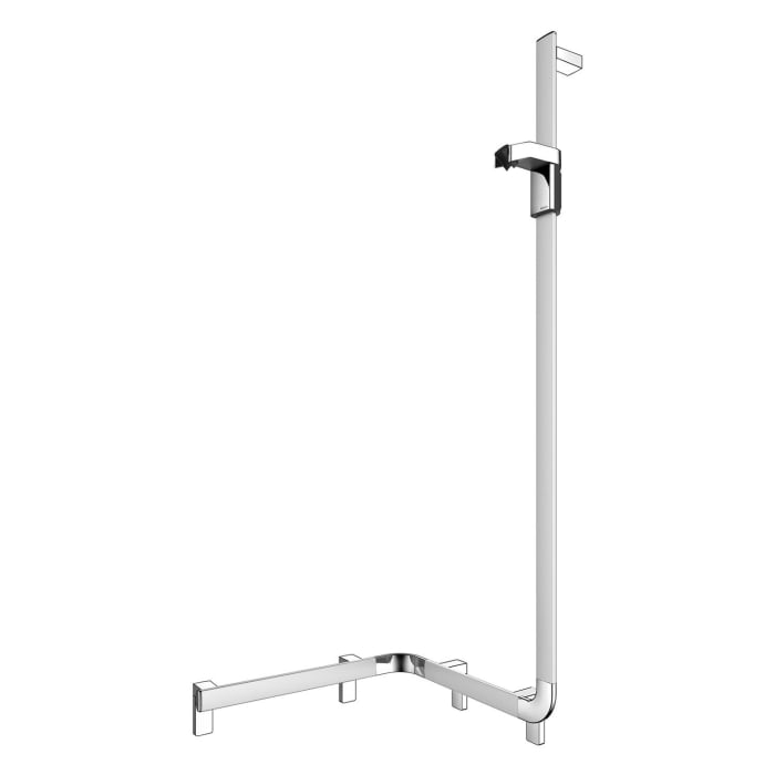 Keuco AXESS Eck-Duschhandlauf 90° mit Brausestange rechts, 53,1 x 55 x 130,1 cm