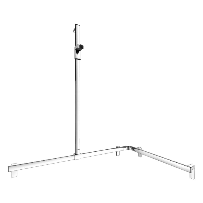 Keuco AXESS Eck-Duschhandlauf 90° mit Brausestange, 85 x 115 x 130,1 cm