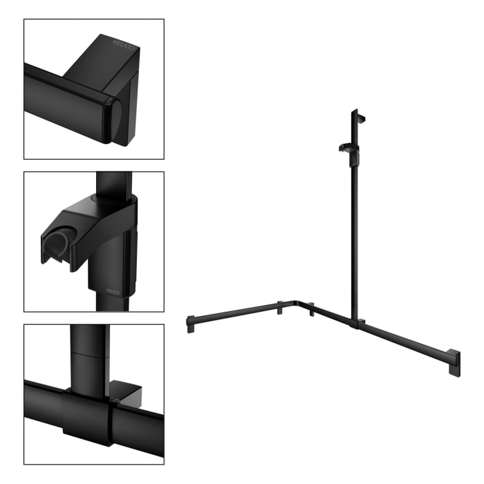 Keuco AXESS Eck-Duschhandlauf 90° mit Brausestange, 115 x 85 x 130,1 cm