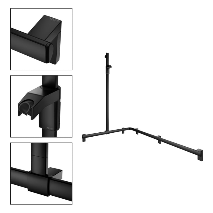 Keuco AXESS Eck-Duschhandlauf 90° mit Brausestange, 115 x 85 x 130,1 cm