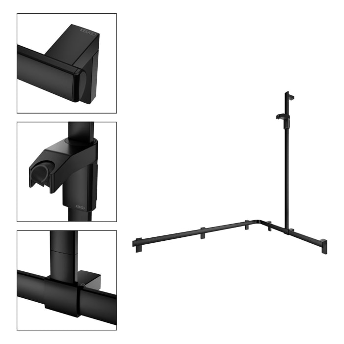 Keuco AXESS Eck-Duschhandlauf 90° mit Brausestange, 85 x 115 x 130,1 cm