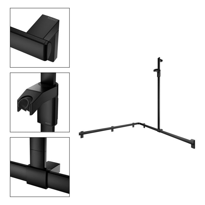 Keuco AXESS Eck-Duschhandlauf 90° mit Brausestange, 115 x 115 x 130,1 cm