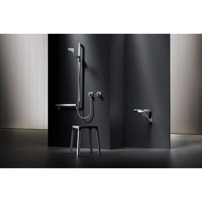 Keuco AXESS Eck-Duschhandlauf 90° mit Brausestange rechts, 53,1 x 85 x 130,1 cm