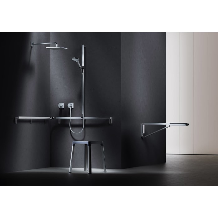 Keuco AXESS Eck-Duschhandlauf 90° mit Brausestange, 115 x 115 x 130,1 cm