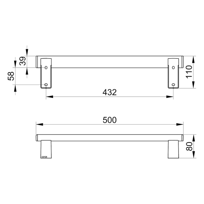 Keuco AXESS Haltegriff aus Metall 50 cm