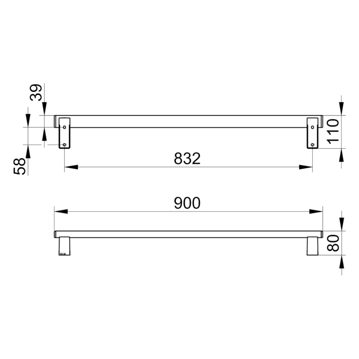 Keuco AXESS Haltegriff aus Metall 90 cm