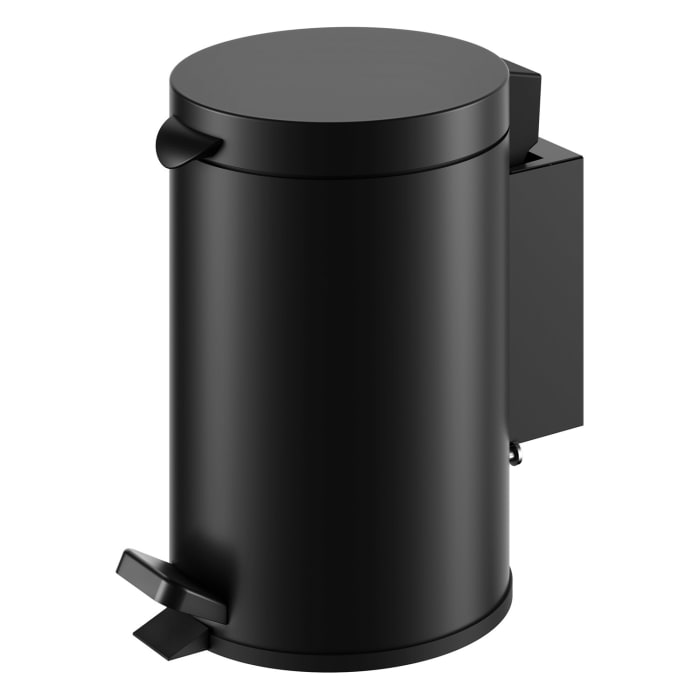 Keuco Plan Black Selection Abfalleimer mit Fußpedal, Wandmontage