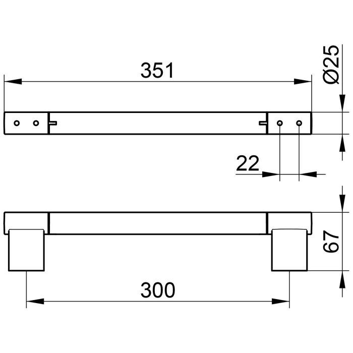 Keuco Plan Black Selection Haltegriff 30 cm