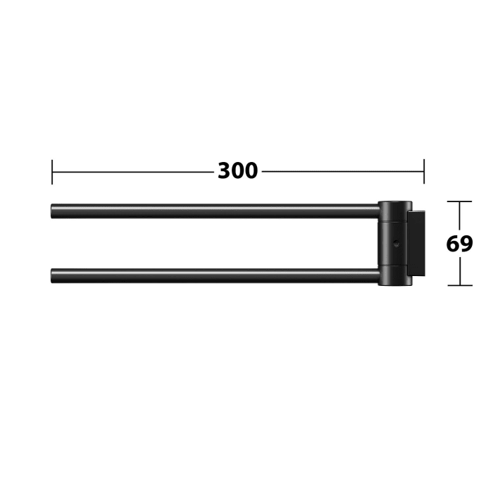 Keuco Plan Black Selection Handtuchhalter zweiarmig 30 cm