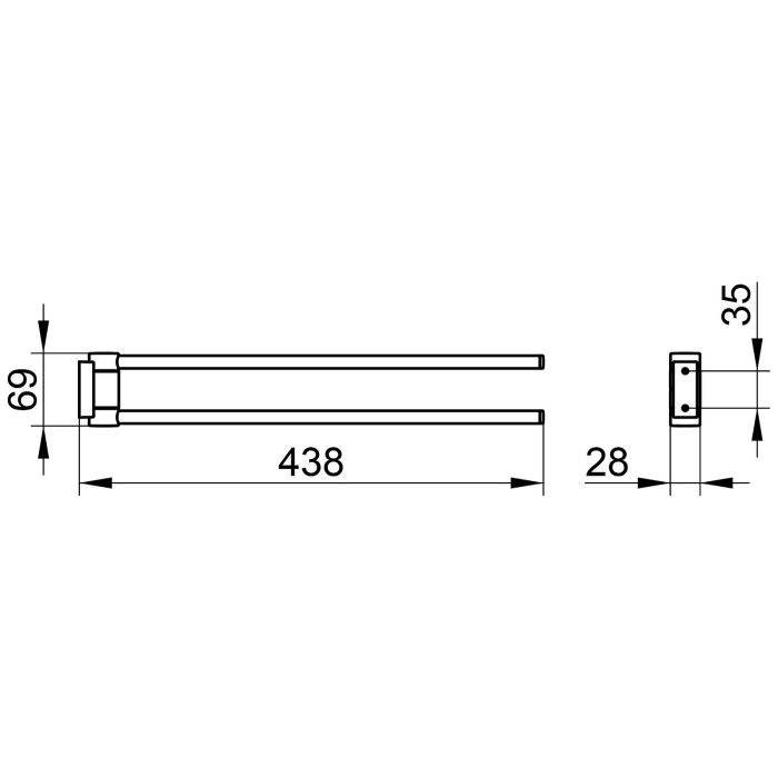 Keuco Plan Black Selection Handtuchhalter zweiarmig 43,8 cm