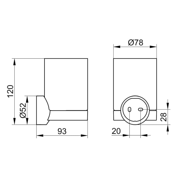 Keuco Reva Glashalter mit Echtkristall-Glas