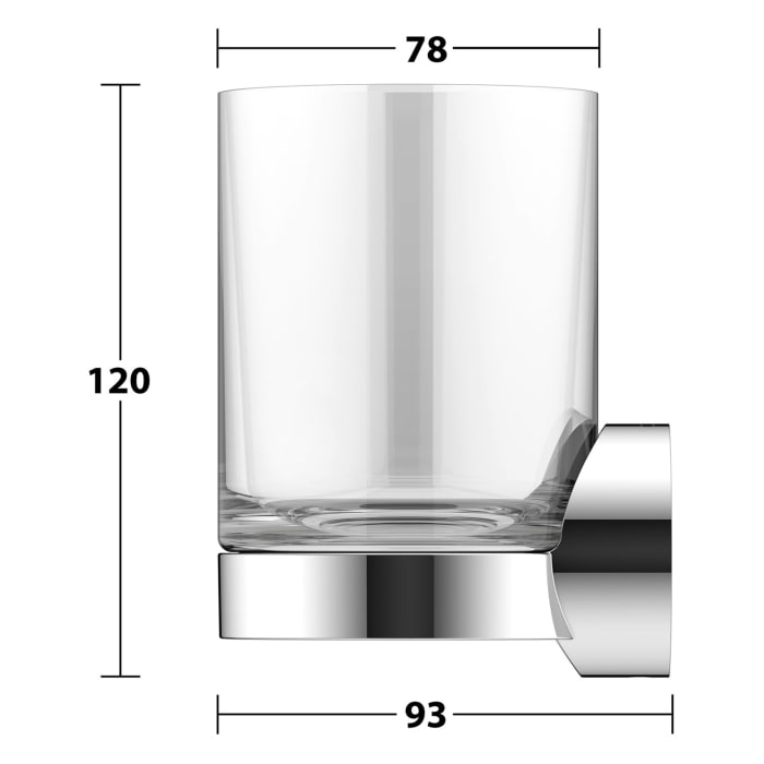Keuco Reva Glashalter mit Echtkristall-Glas
