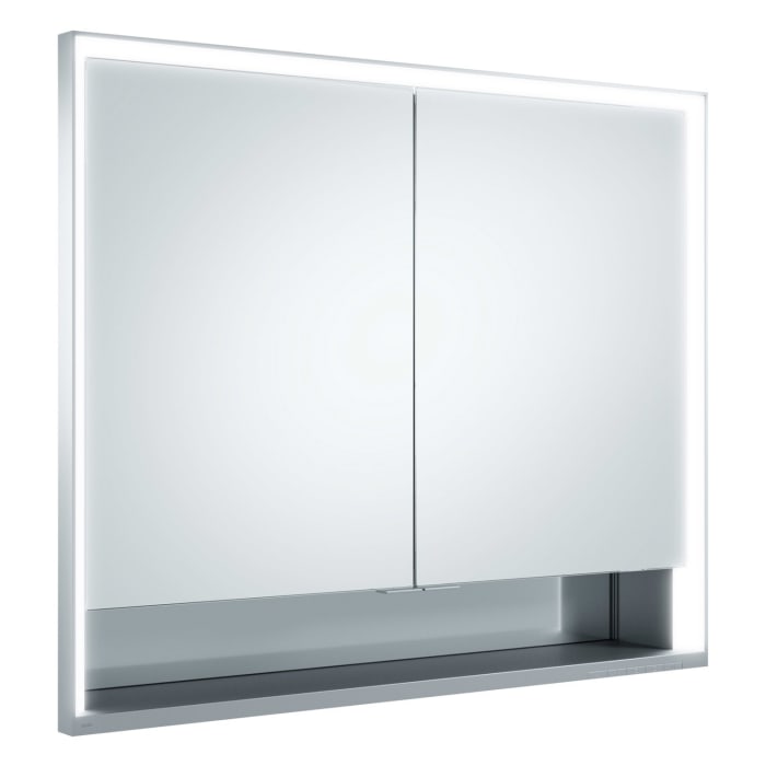 Keuco Royal Lumos Wandeinbau Spiegelschrank 90 x 73,5 cm, 2 Türen, offene Ablage, CH Version