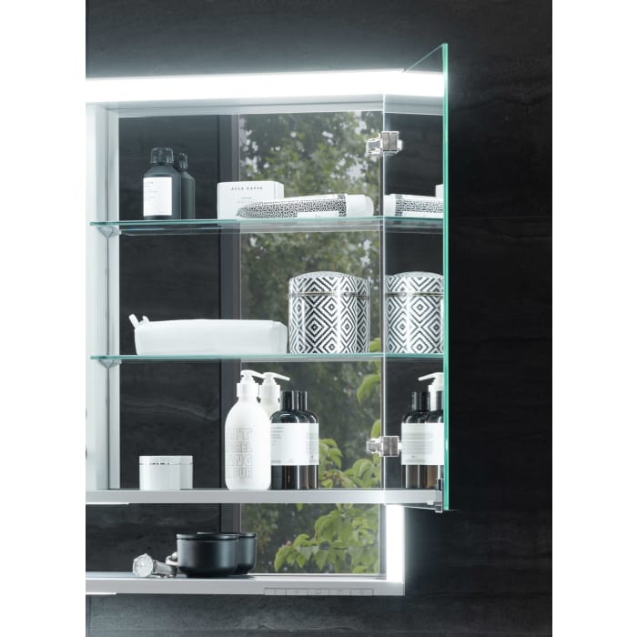 Keuco Royal Lumos Wandeinbau Spiegelschrank 70 x 73,5 cm, 2 Türen, offene Ablage, CH Version