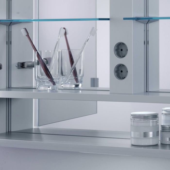 Keuco Royal Lumos Wandvorbau Spiegelschrank 140 x 73,5 cm, 3 Türen, offene Ablage, CH Version