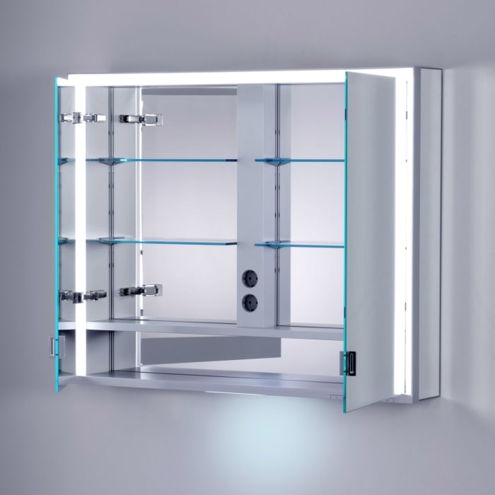 Keuco Royal Lumos Wandvorbau Spiegelschrank 80 x 73,5 cm, 2 Türen, CH Version