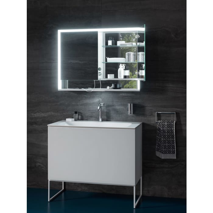 Keuco Royal Lumos Wandeinbau Spiegelschrank 90 x 73,5 cm, 2 Türen, offene Ablage, CH Version