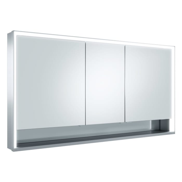 Keuco Royal Lumos Aufputz-Spiegelschrank 140 x 73,5 cm mit LED-Beleuchtung und Spiegelheizung, 3 Türen