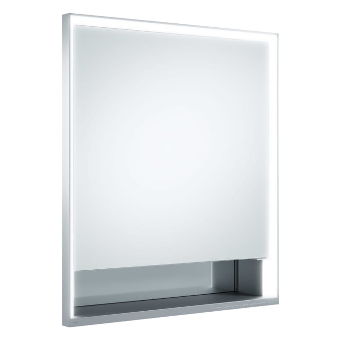 Keuco Royal Lumos Unterputz-Spiegelschrank 65 x 73,5 cm mit LED-Beleuchtung und Spiegelheizung, Türanschlag links