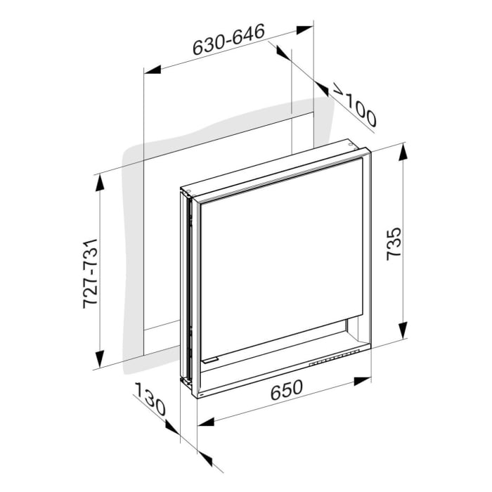 Keuco Royal Lumos Unterputz-Spiegelschrank 65 x 73,5 cm mit LED-Beleuchtung und Spiegelheizung, Türanschlag rechts