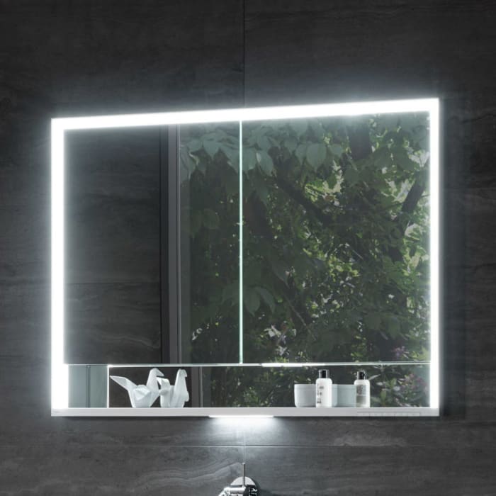 Keuco Royal Lumos Aufputz-Spiegelschrank 105 x 73,5 cm mit LED-Beleuchtung, 2 Türen
