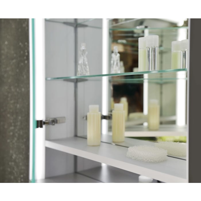 Keuco Royal Lumos Aufputz-Spiegelschrank 65 x 73,5 cm mit LED-Beleuchtung, Türanschlag links