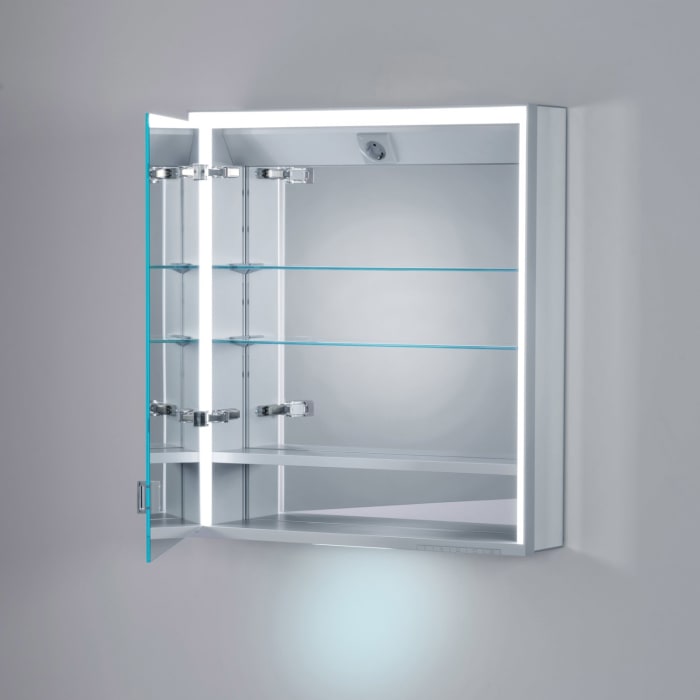 Keuco Royal Lumos Aufputz-Spiegelschrank 65 x 73,5 cm mit LED-Beleuchtung, Türanschlag rechts