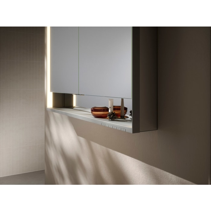 Keuco Royal Lumos Aufputz-Spiegelschrank 70 x 73,5 cm mit LED-Beleuchtung, 2 Türen