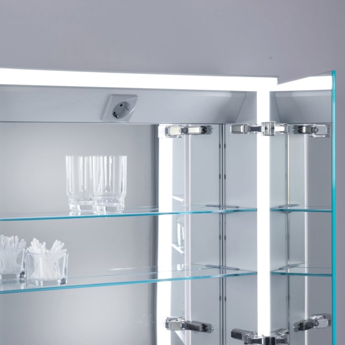 Keuco Royal Lumos Unterputz-Spiegelschrank 65 x 73,5 cm mit LED-Beleuchtung und Spiegelheizung, Türanschlag rechts