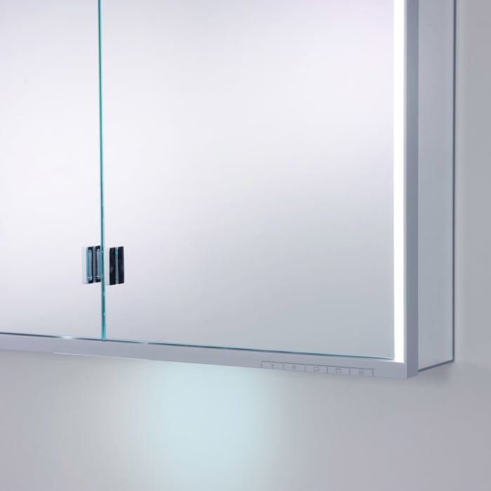 Keuco Royal Lumos Aufputz-Spiegelschrank 80 x 73,5 cm mit LED-Beleuchtung, 2 Türen