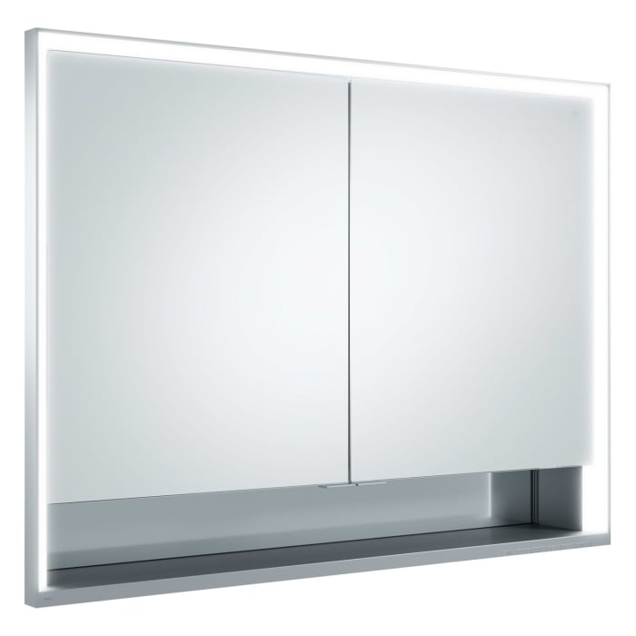 Keuco Royal Lumos Unterputz-Spiegelschrank 105 x 73,5 cm mit LED-Beleuchtung und Spiegelheizung, 2 Türen