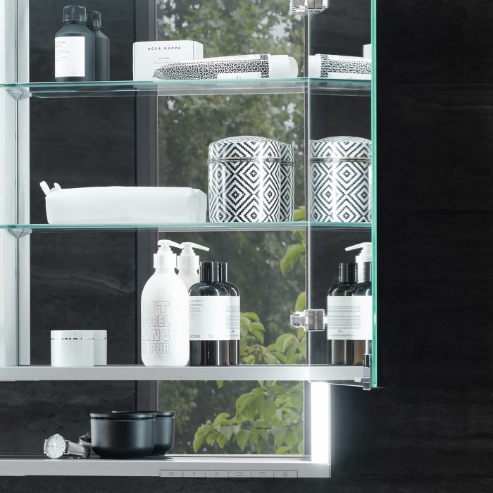 Keuco Royal Lumos Unterputz-Spiegelschrank 120 x 73,5 cm mit LED-Beleuchtung und Spiegelheizung, 3 Türen