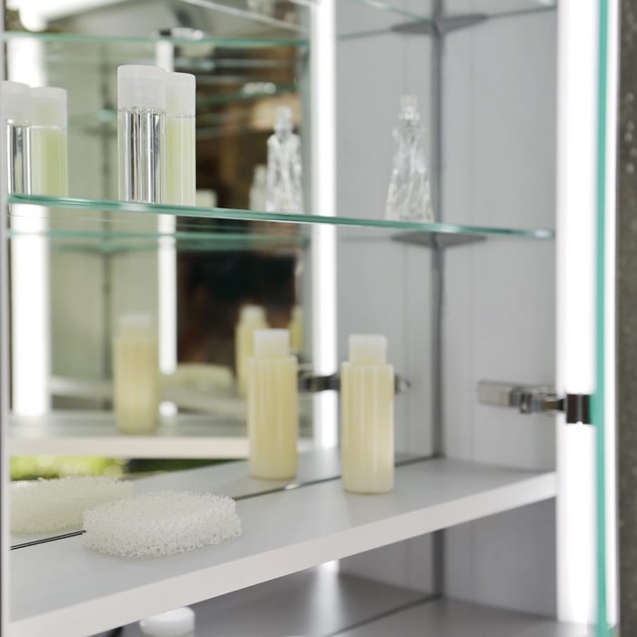 Keuco Royal Lumos Wandeinbau Spiegelschrank 65 x 73,5 cm, Anschlag rechts, DALI-steuerbar, offene Ablage