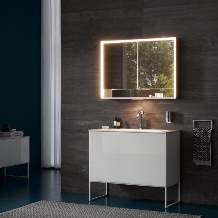 Keuco Royal Lumos Wandvorbau Spiegelschrank 100 x 73,5 cm, DALI-steuerbar, offene Ablage