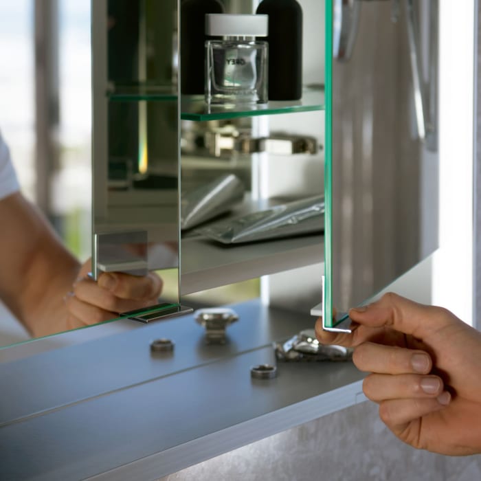 Keuco Royal Lumos Wandvorbau Spiegelschrank 100 x 73,5 cm, DALI-steuerbar, offene Ablage