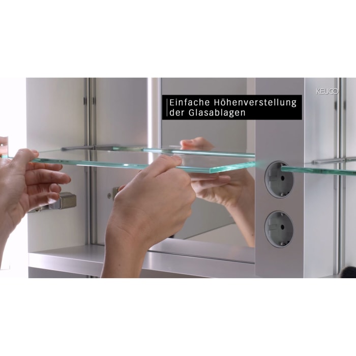 Keuco Royal Lumos Wandvorbau Spiegelschrank 100 x 73,5 cm, DALI-steuerbar, offene Ablage