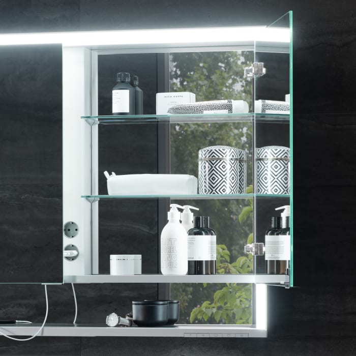 Keuco Royal Lumos Wandeinbau Spiegelschrank 140 x 73,5 cm, DALI-steuerbar, offene Ablage