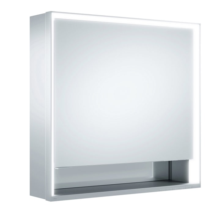 Keuco Royal Lumos Aufputz-Spiegelschrank 65 x 73,5 cm mit Spiegelheizung, LED-Beleuchtung, 1Tür, Anschlag rechts
