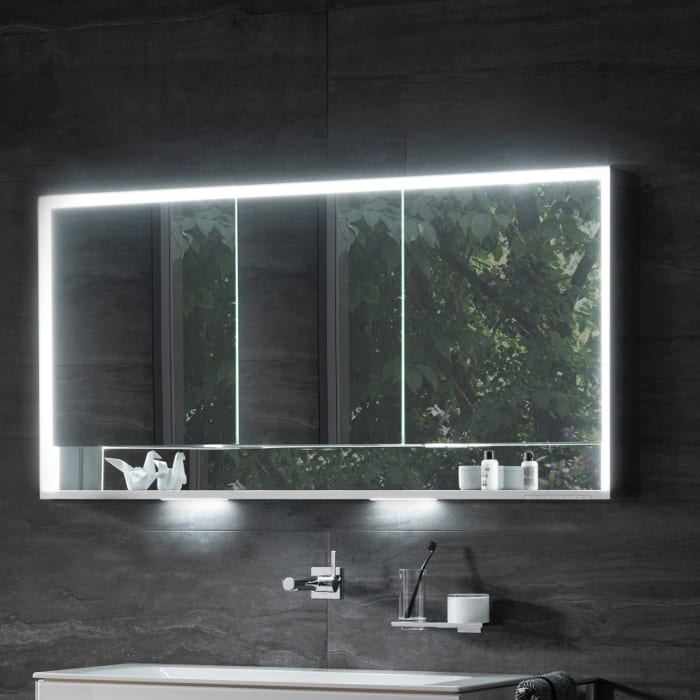 Keuco Royal Lumos Unterputz-Spiegelschrank 120 x 73,5 cm mit Spiegelheizung, LED-Beleuchtung, 3 Türen