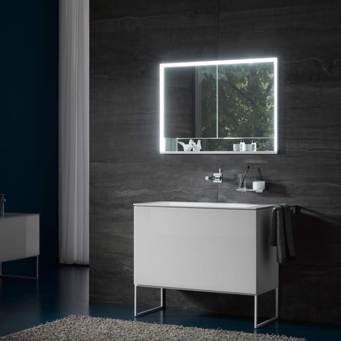 Keuco Royal Lumos Unterputz-Spiegelschrank 70 x 73,5 cm mit Spiegelheizung, LED-Beleuchtung, 2 Türen