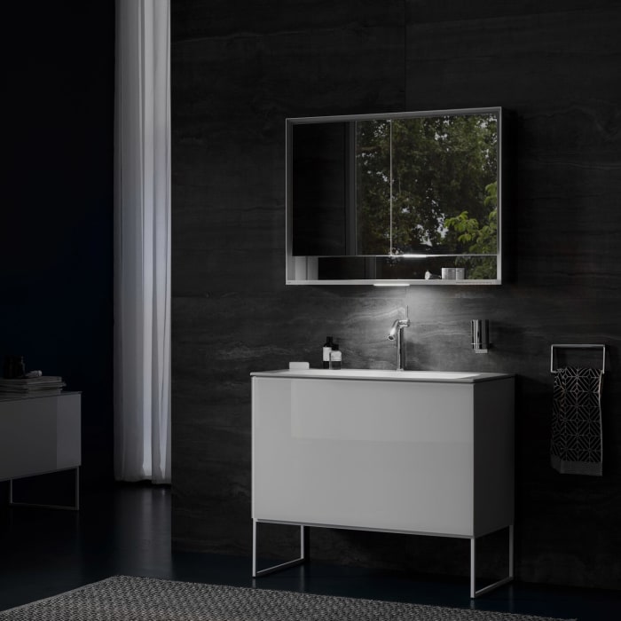 Keuco Royal Lumos Aufputz-Spiegelschrank 100 x 73,5 cm mit Spiegelheizung, LED-Beleuchtung, 2 Türen