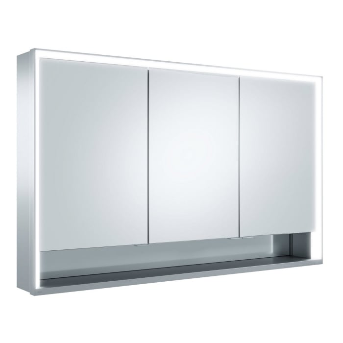 Keuco Royal Lumos Aufputz-Spiegelschrank 120 x 73,5 cm mit Spiegelheizung, LED-Beleuchtung, 3 Türen