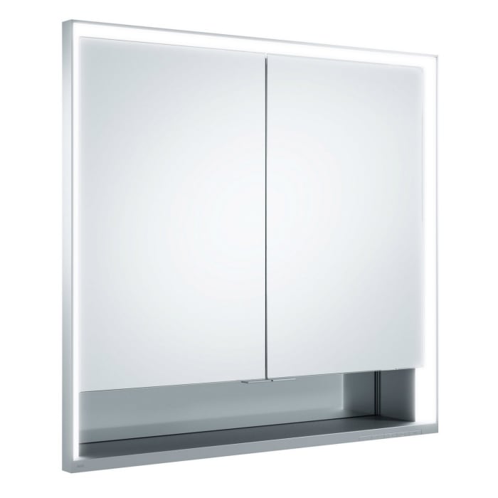 Keuco Royal Lumos Unterputz-Spiegelschrank 70 x 73,5 cm mit Spiegelheizung, LED-Beleuchtung, 2 Türen