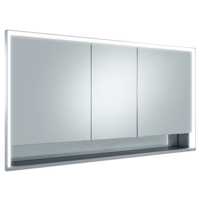Keuco Royal Lumos Unterputz-Spiegelschrank 140 x 73,5 cm mit Spiegelheizung, LED-Beleuchtung, 3 Türen