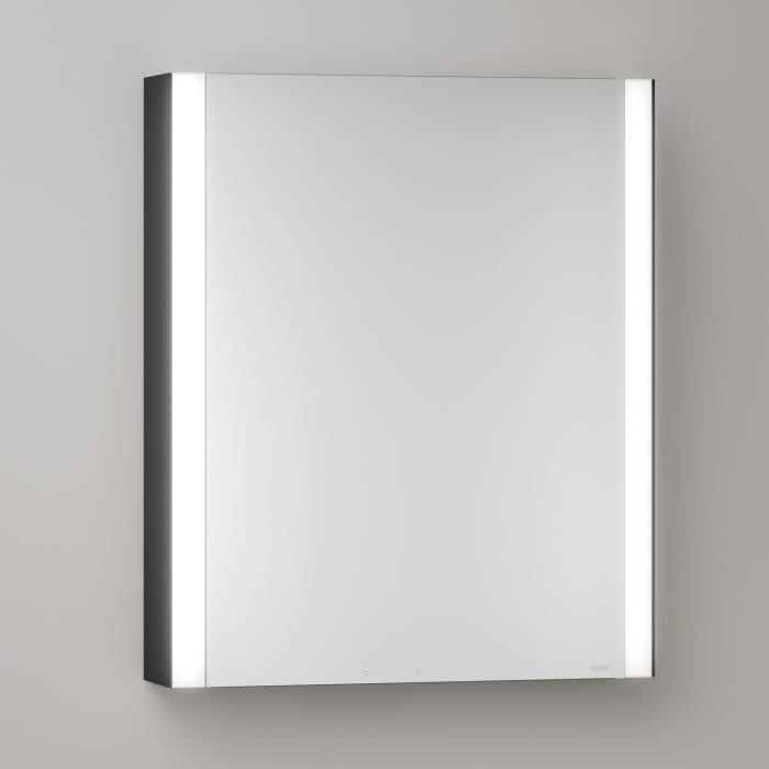 Keuco Royal Metis LED Aufputz-Spiegelschrank 60 x 71 cm mit Spiegelheizung, Türanschlag rechts, schweizer Ausführung