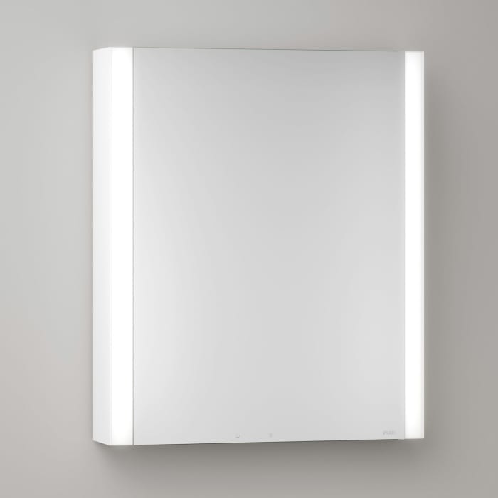 Keuco Royal Metis LED Aufputz-Spiegelschrank 60 x 71 cm mit Spiegelheizung, Türanschlag rechts, schweizer Ausführung