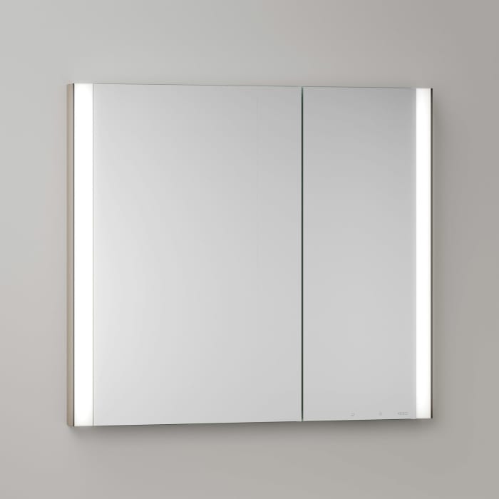 Keuco Royal Metis LED Unterputz-Spiegelschrank 80 x 71 cm, 2 Türen mit Spiegelheizung, asymmetrisch, schweizer Ausführung