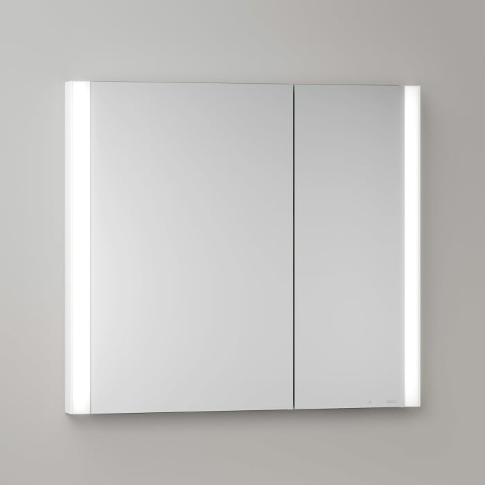 Keuco Royal Metis LED Unterputz-Spiegelschrank 80 x 71 cm mit 2 Türen asymmetrisch, schweizer Ausführung