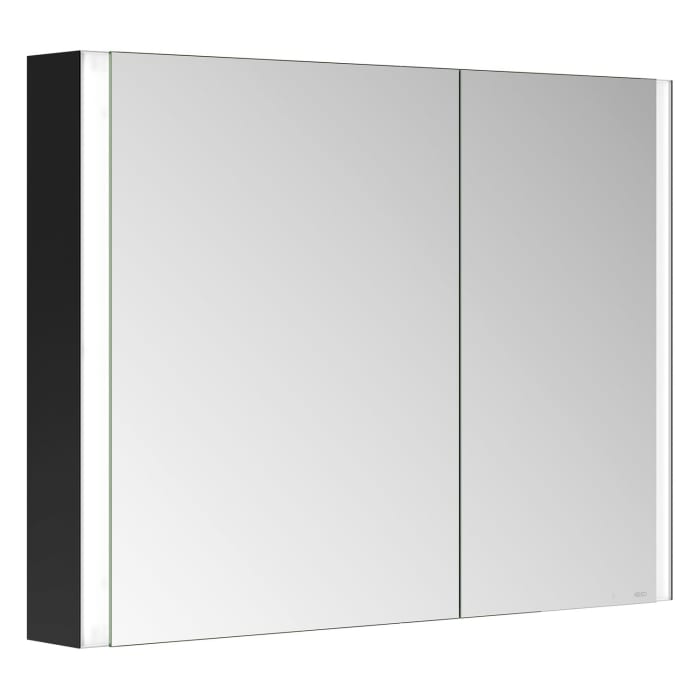 Keuco Royal Metis LED Aufputz-Spiegelschrank 100 x 71 cm, mit 2 Türen asymmetrisch