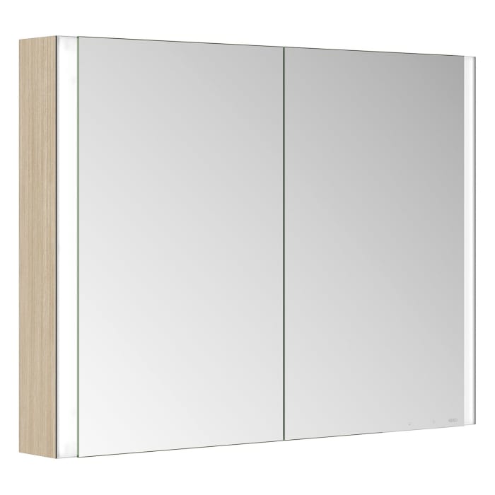 Keuco Royal Metis LED Aufputz-Spiegelschrank 100 x 71 cm, 2 Türen mit Spiegelheizung